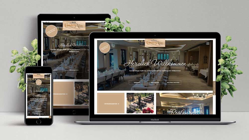 Responsive Ansicht der Goldbergalm