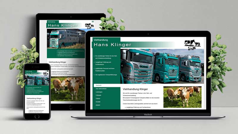 Responsive Ansicht Viehandlung Klinger
